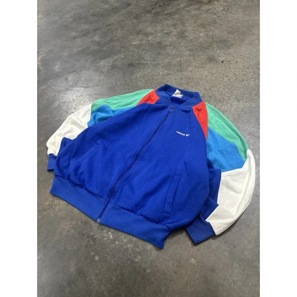 RARE Vintage 80s Adidas Primary Color Block Track Suit Jacket